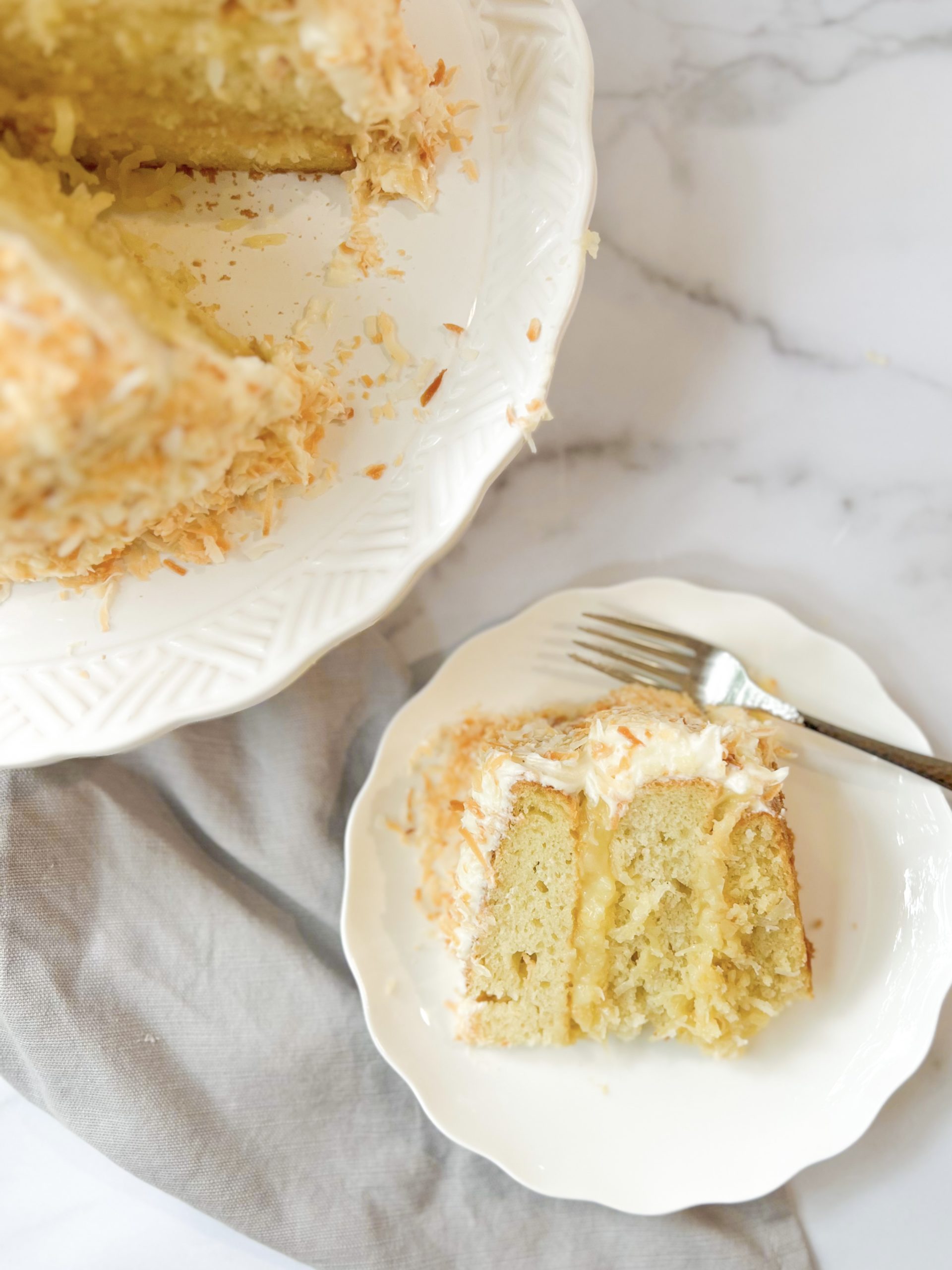 Gluten Free Coconut Custard Cake - Hand + Heart Gluten Free